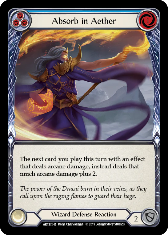 Absorb in Aether (Blue) [ARC125-R] (Arcane Rising)  1st Edition Rainbow Foil